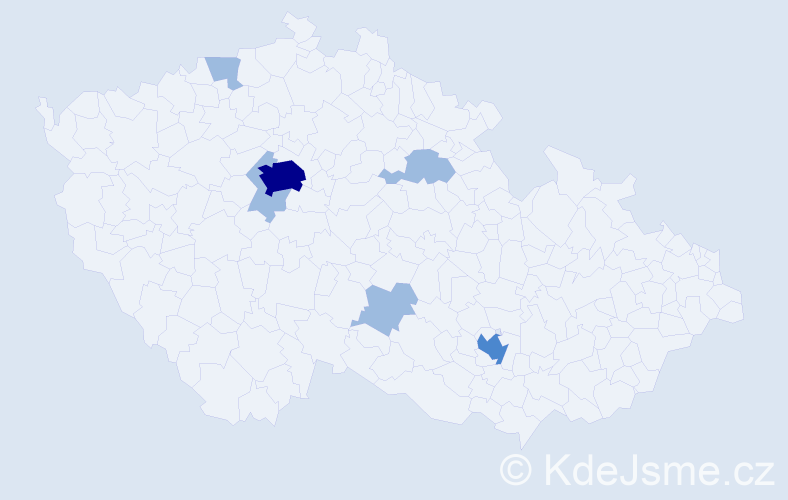 Jméno: 'Talal', počet výskytů 10 v celé ČR