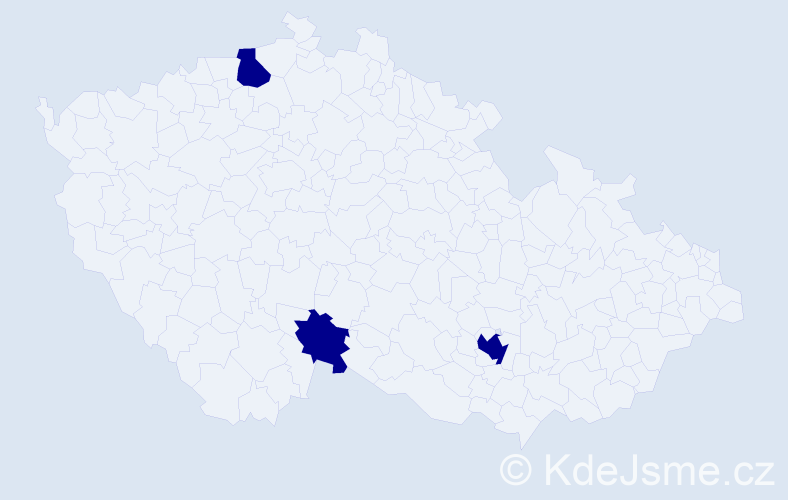 Jméno: 'Kiran', počet výskytů 3 v celé ČR