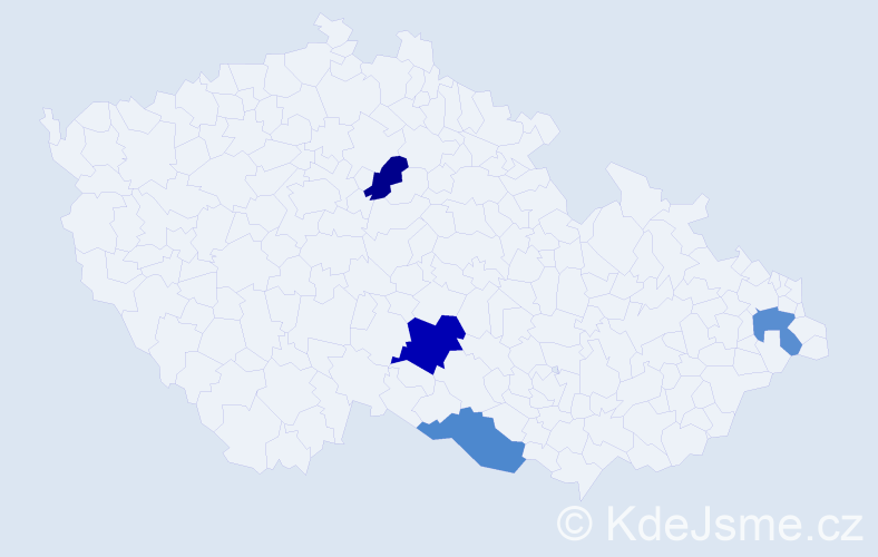 Jméno: 'Amálie Ema', počet výskytů 5 v celé ČR