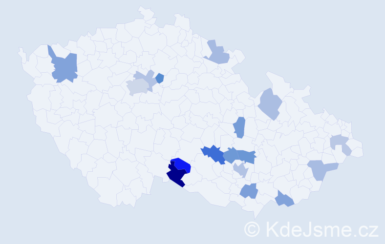 Jméno: 'Živa', počet výskytů 27 v celé ČR