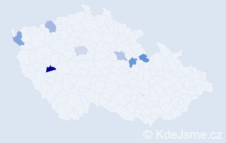 Jméno: 'Ielizaveta', počet výskytů 10 v celé ČR