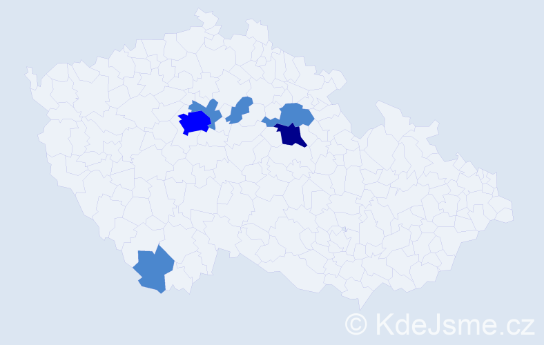 Jméno: 'Ija', počet výskytů 9 v celé ČR