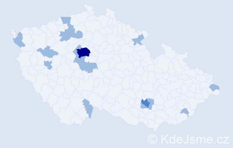 Jméno: 'Magdalena Marie', počet výskytů 20 v celé ČR
