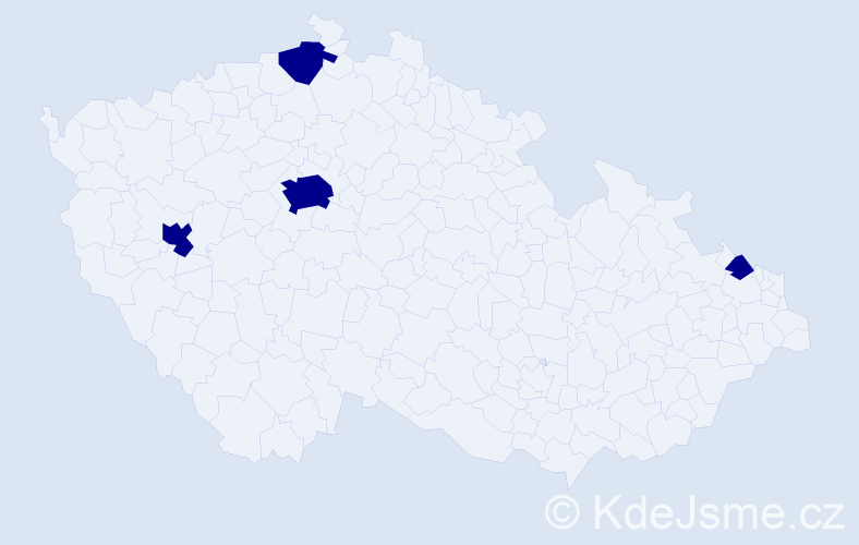 Jméno: 'Adelaide', počet výskytů 4 v celé ČR