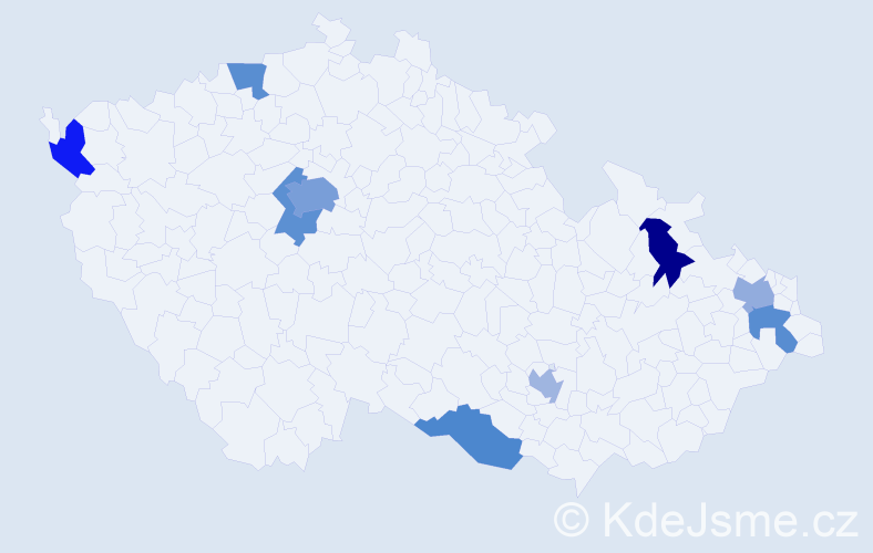 Jméno: 'Maximus', počet výskytů 13 v celé ČR