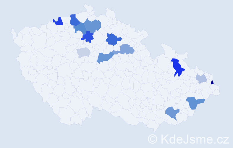 Jméno: 'Jakub Daniel', počet výskytů 16 v celé ČR