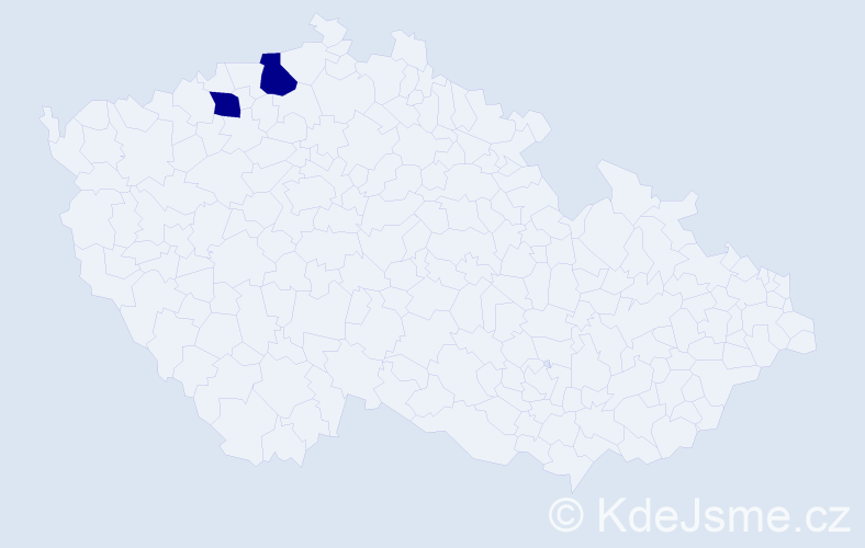 Jméno: 'Lindsay', počet výskytů 2 v celé ČR