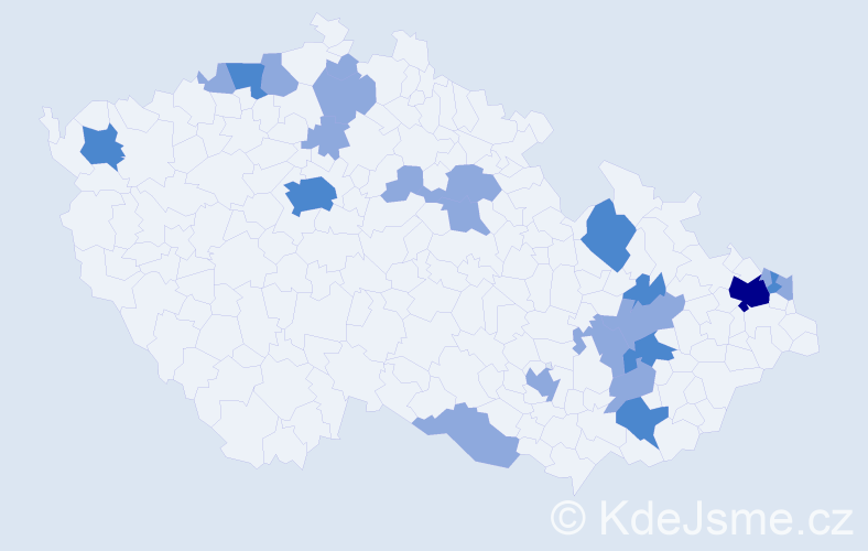 Jméno: 'Rosalinda', počet výskytů 36 v celé ČR