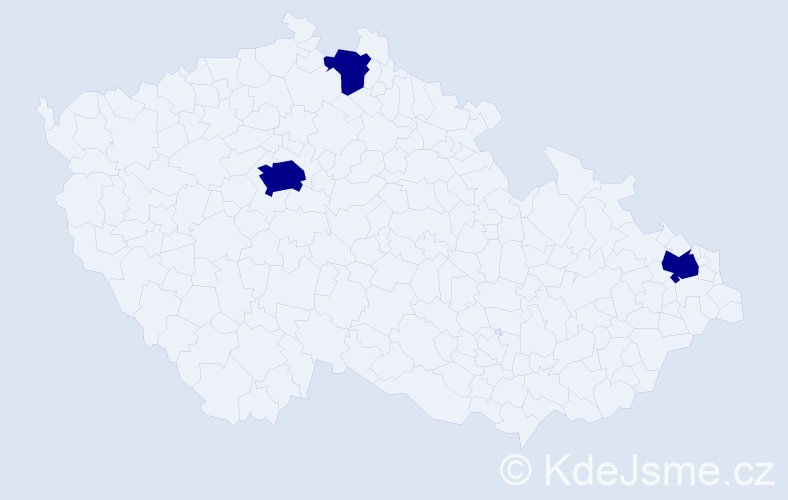 Jméno: 'Thi Ngu', počet výskytů 3 v celé ČR