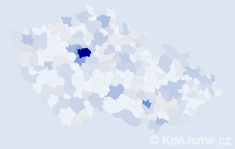 Jméno: 'Emily', počet výskytů 376 v celé ČR