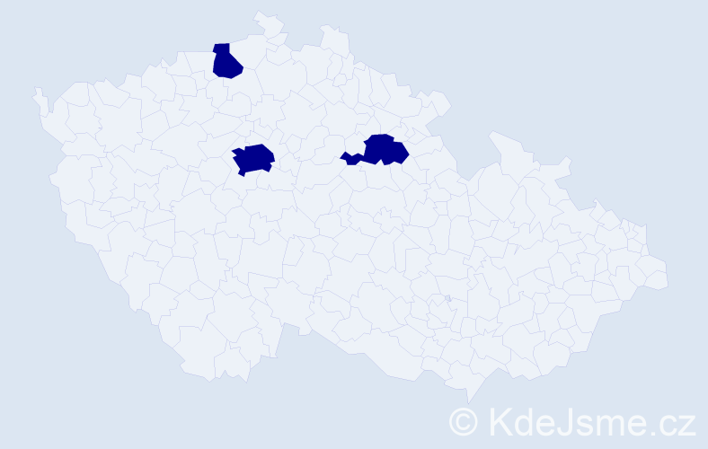 Jméno: 'Santa', počet výskytů 3 v celé ČR