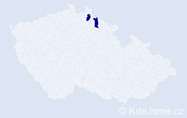 Jméno: 'Sára Zdeňka', počet výskytů 2 v celé ČR