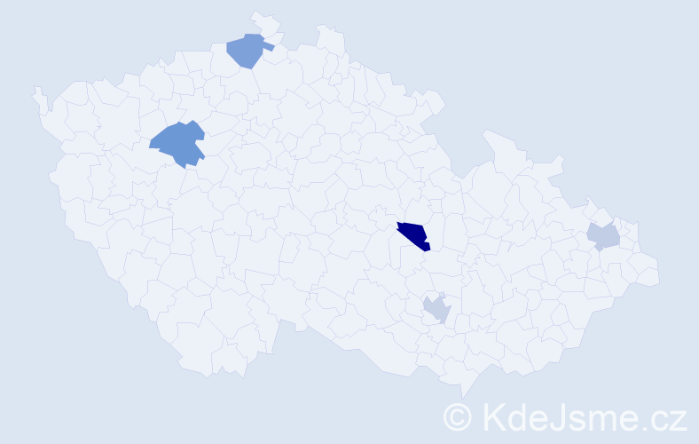 Jméno: 'Karolin', počet výskytů 5 v celé ČR