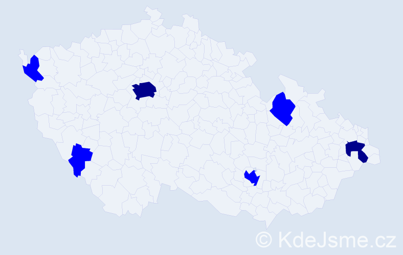 Jméno: 'Demi', počet výskytů 8 v celé ČR