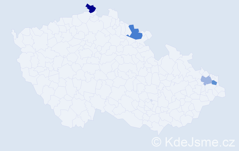 Jméno: 'Maria Katarzyna', počet výskytů 4 v celé ČR