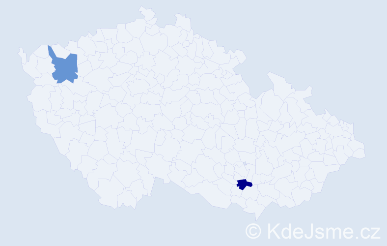 Jméno: 'Ha Thi', počet výskytů 2 v celé ČR