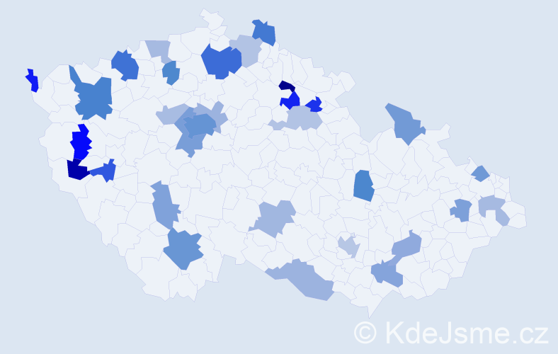 Jméno: 'Viktorija', počet výskytů 59 v celé ČR