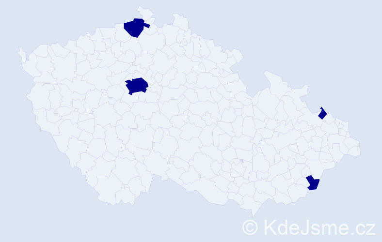 Jméno: 'Dagmar Marie', počet výskytů 4 v celé ČR