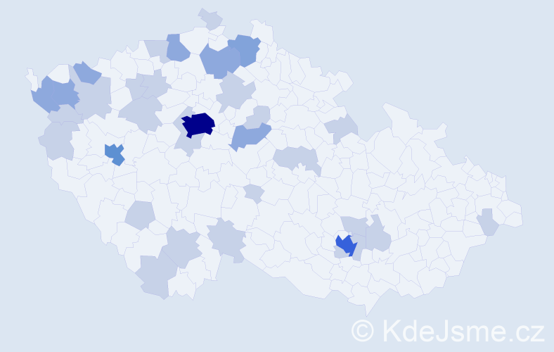Jméno: 'Sam', počet výskytů 61 v celé ČR