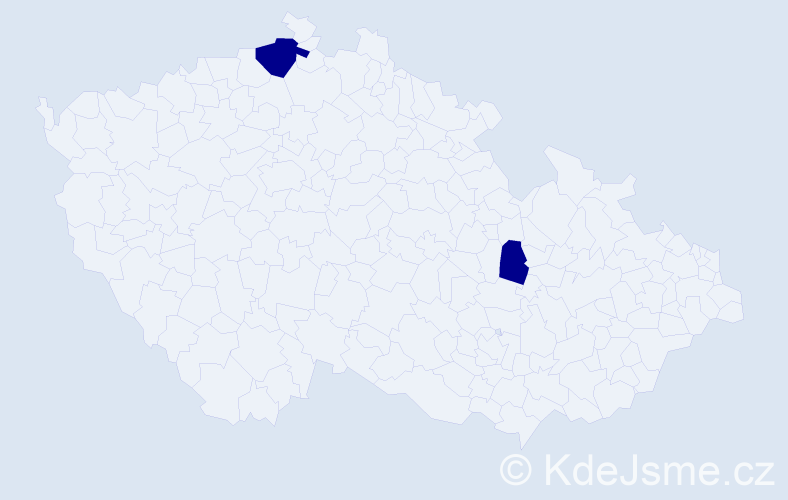 Jméno: 'Karsten', počet výskytů 2 v celé ČR