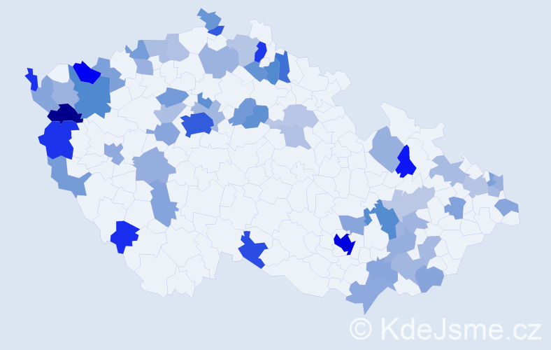 Jméno: 'Carolina', počet výskytů 114 v celé ČR