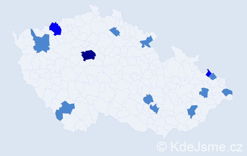 Jméno: 'Gilbert', počet výskytů 17 v celé ČR