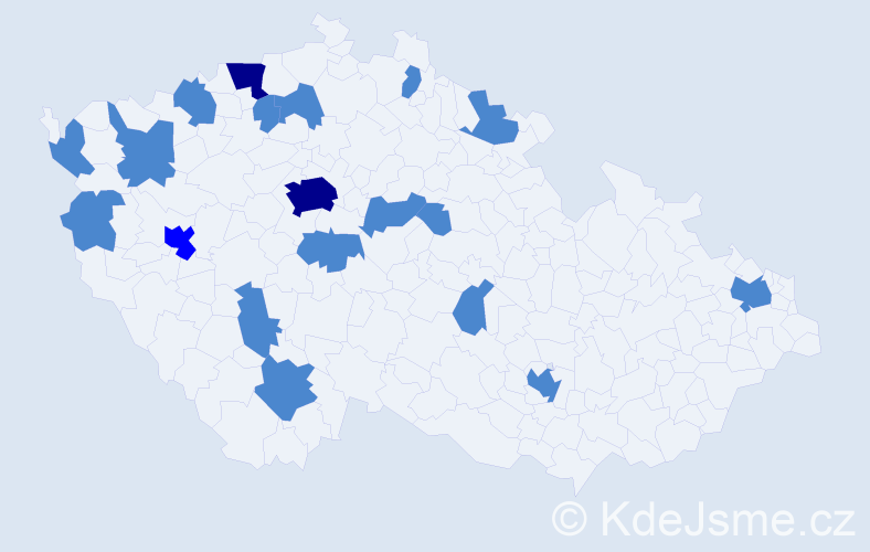 Jméno: 'Thi Quy', počet výskytů 24 v celé ČR