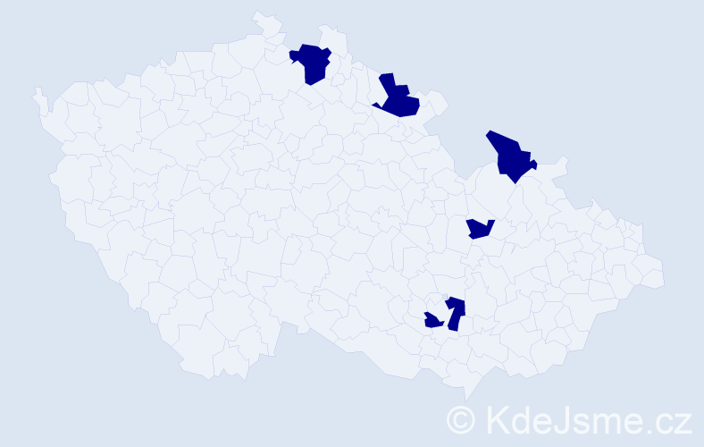 Jméno: 'Baruška', počet výskytů 5 v celé ČR