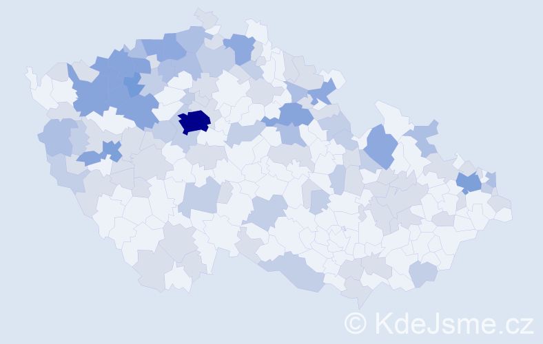 Jméno: 'Slavěna', počet výskytů 218 v celé ČR