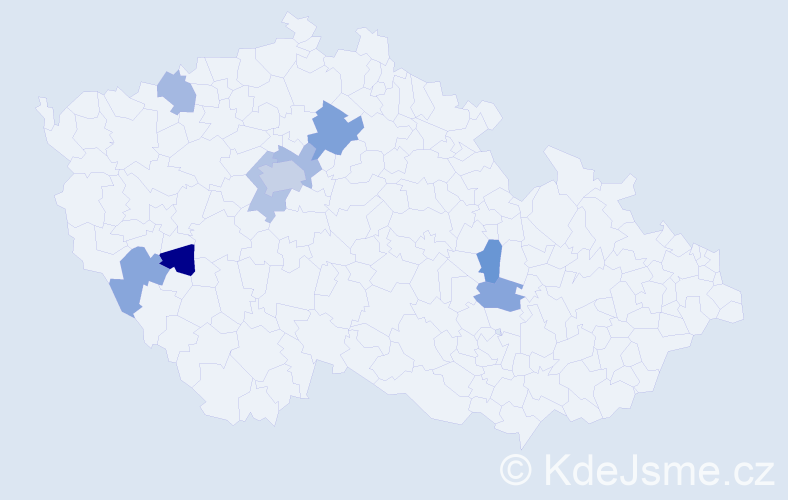 Jméno: 'Ksenija', počet výskytů 14 v celé ČR