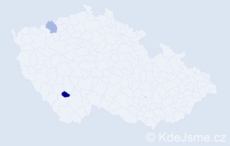Jméno: 'Irko', počet výskytů 2 v celé ČR