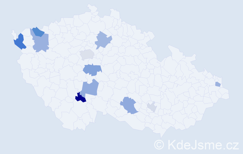 Jméno: 'Vi', počet výskytů 13 v celé ČR
