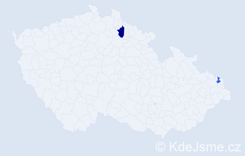 Jméno: 'Maria Ewa', počet výskytů 2 v celé ČR