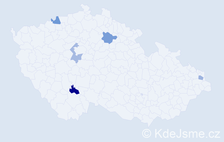 Jméno: 'Samuel Robert', počet výskytů 5 v celé ČR