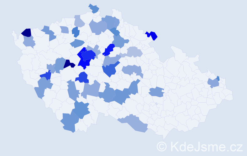 Jméno: 'Róza', počet výskytů 85 v celé ČR