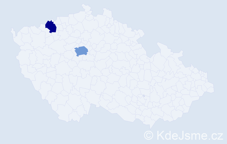 Jméno: 'Huiping', počet výskytů 4 v celé ČR