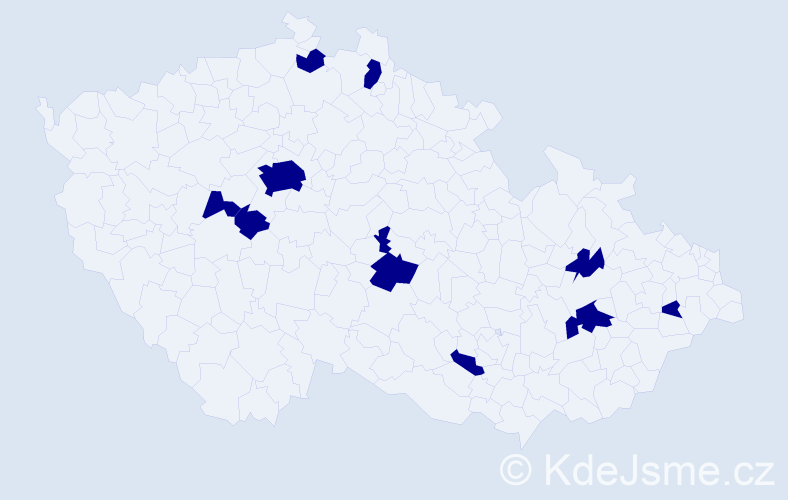 Jméno: 'Lukrécie', počet výskytů 10 v celé ČR
