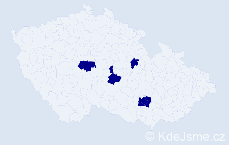 Jméno: 'Vieroslav', počet výskytů 5 v celé ČR