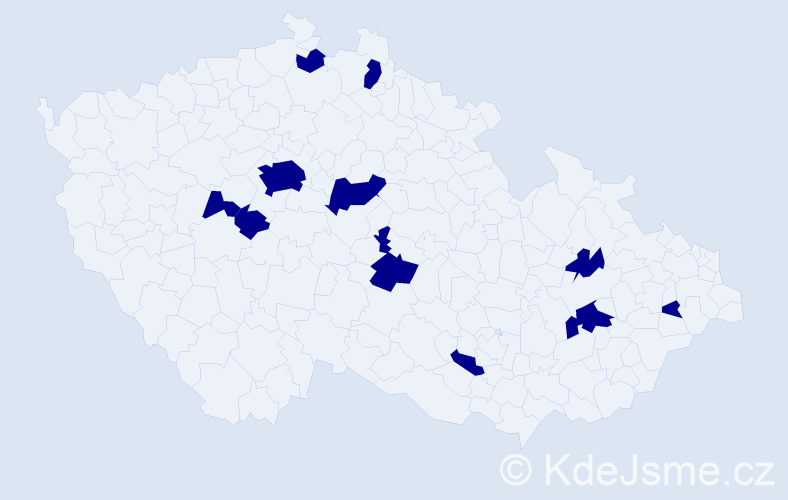Jméno: 'Lukrécie', počet výskytů 11 v celé ČR