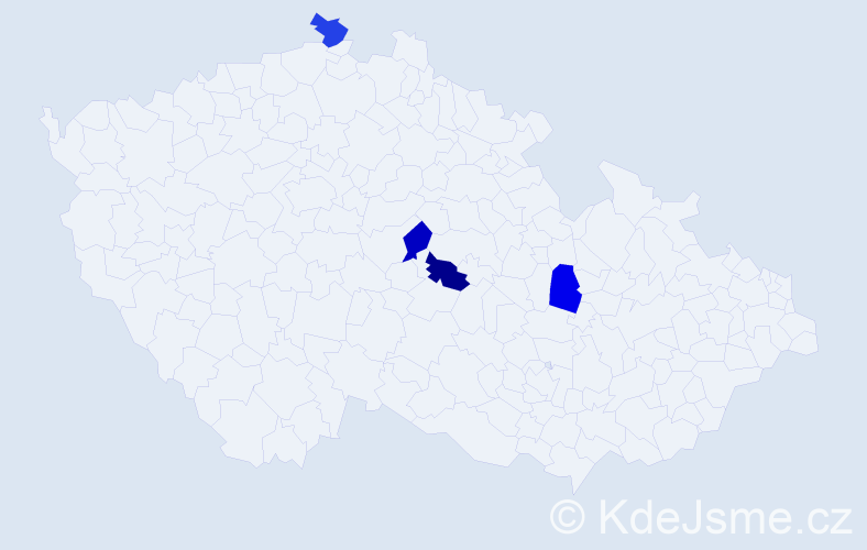 Jméno: 'Adélka', počet výskytů 4 v celé ČR