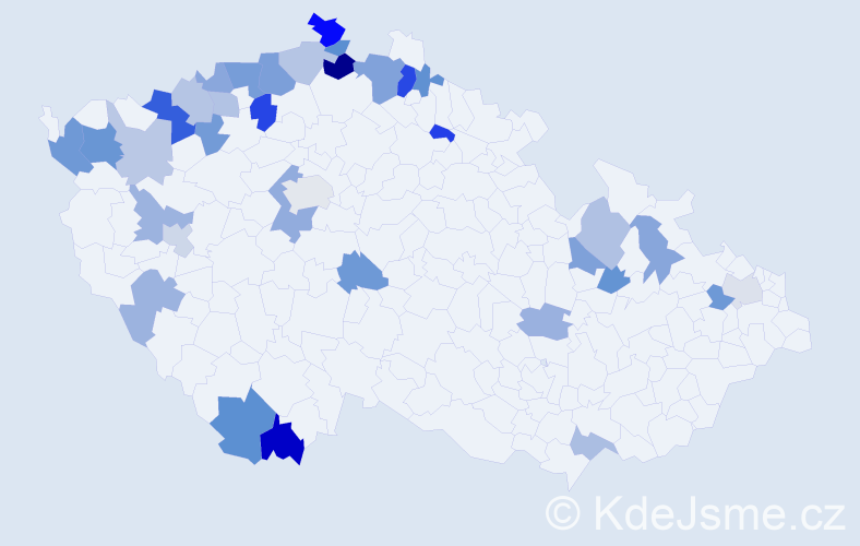 Jméno: 'Heidemarie', počet výskytů 58 v celé ČR