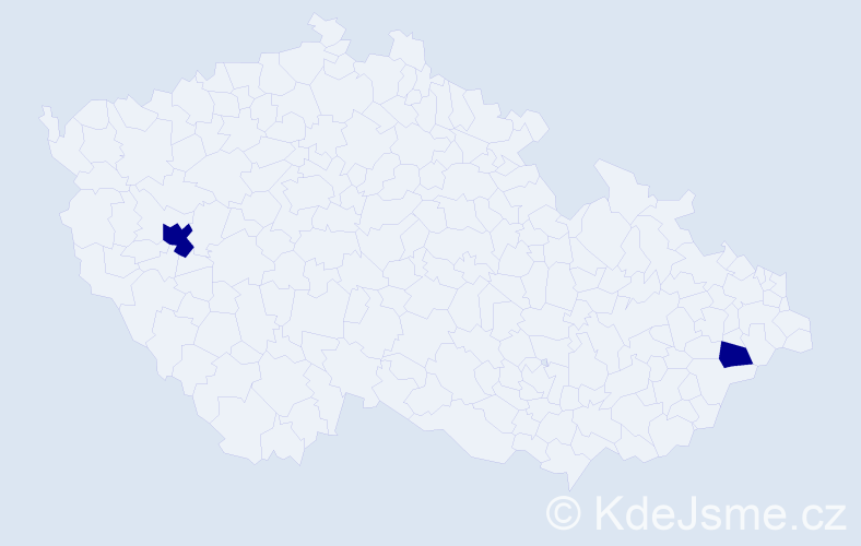 Jméno: 'Alexander Benjamin', počet výskytů 2 v celé ČR