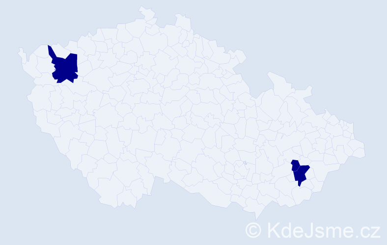 Jméno: 'Abbie', počet výskytů 3 v celé ČR