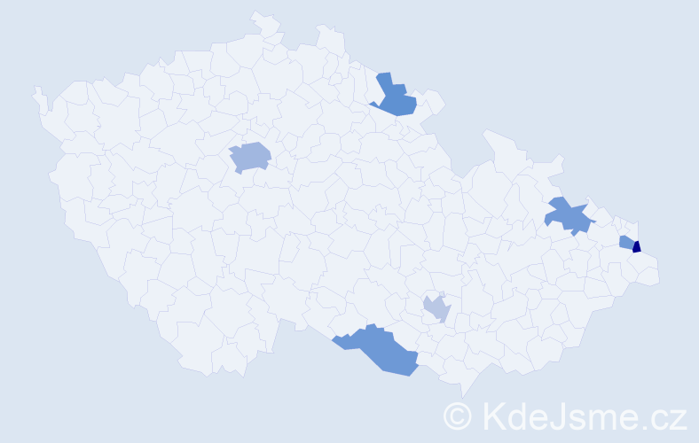 Jméno: 'Kaja', počet výskytů 10 v celé ČR