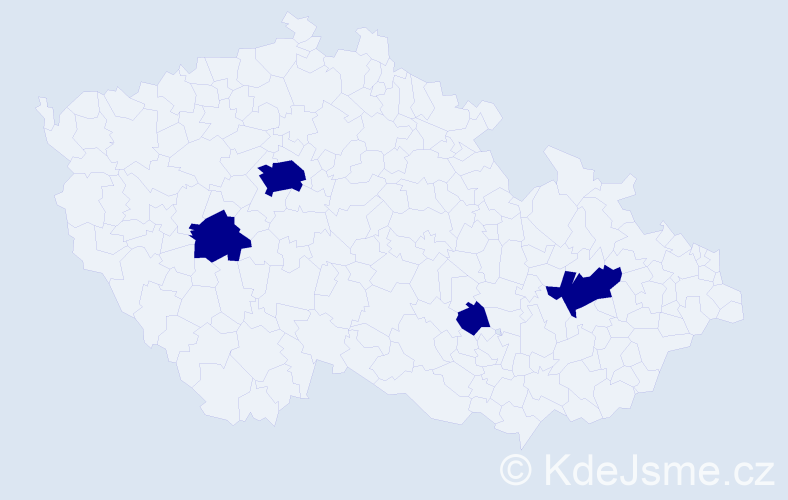Jméno: 'Mia Anna', počet výskytů 4 v celé ČR