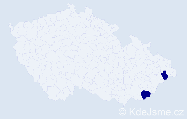 Jméno: 'Mia Grace', počet výskytů 2 v celé ČR