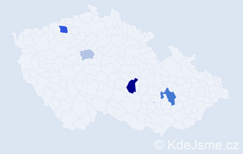 Jméno: 'Hyacinta', počet výskytů 5 v celé ČR