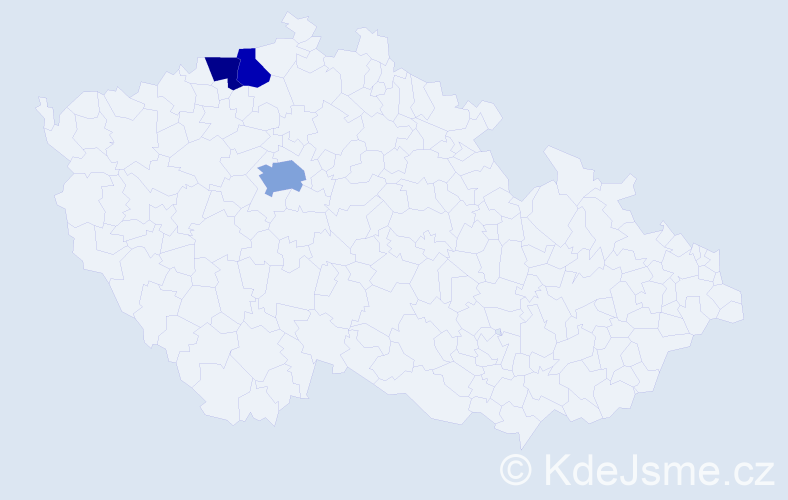 Jméno: 'Khu', počet výskytů 4 v celé ČR