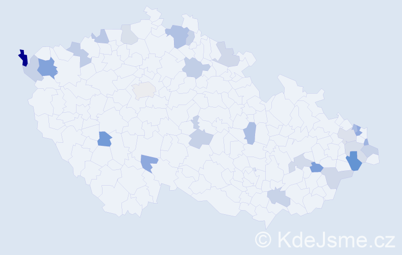 Jméno: 'Bryan', počet výskytů 38 v celé ČR