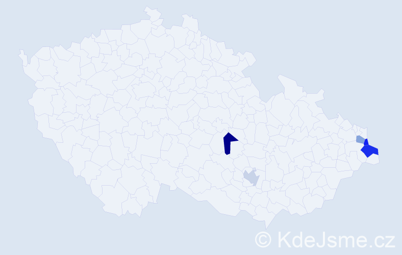 Jméno: 'Oda', počet výskytů 6 v celé ČR